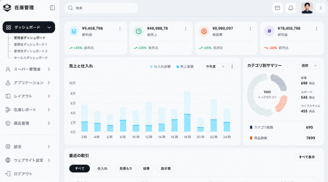 WEBシステム受託開発の実績画面